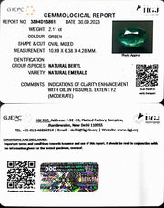 2.11/CT Natural Panna Stone with Govt. Lab Certificate (12210)